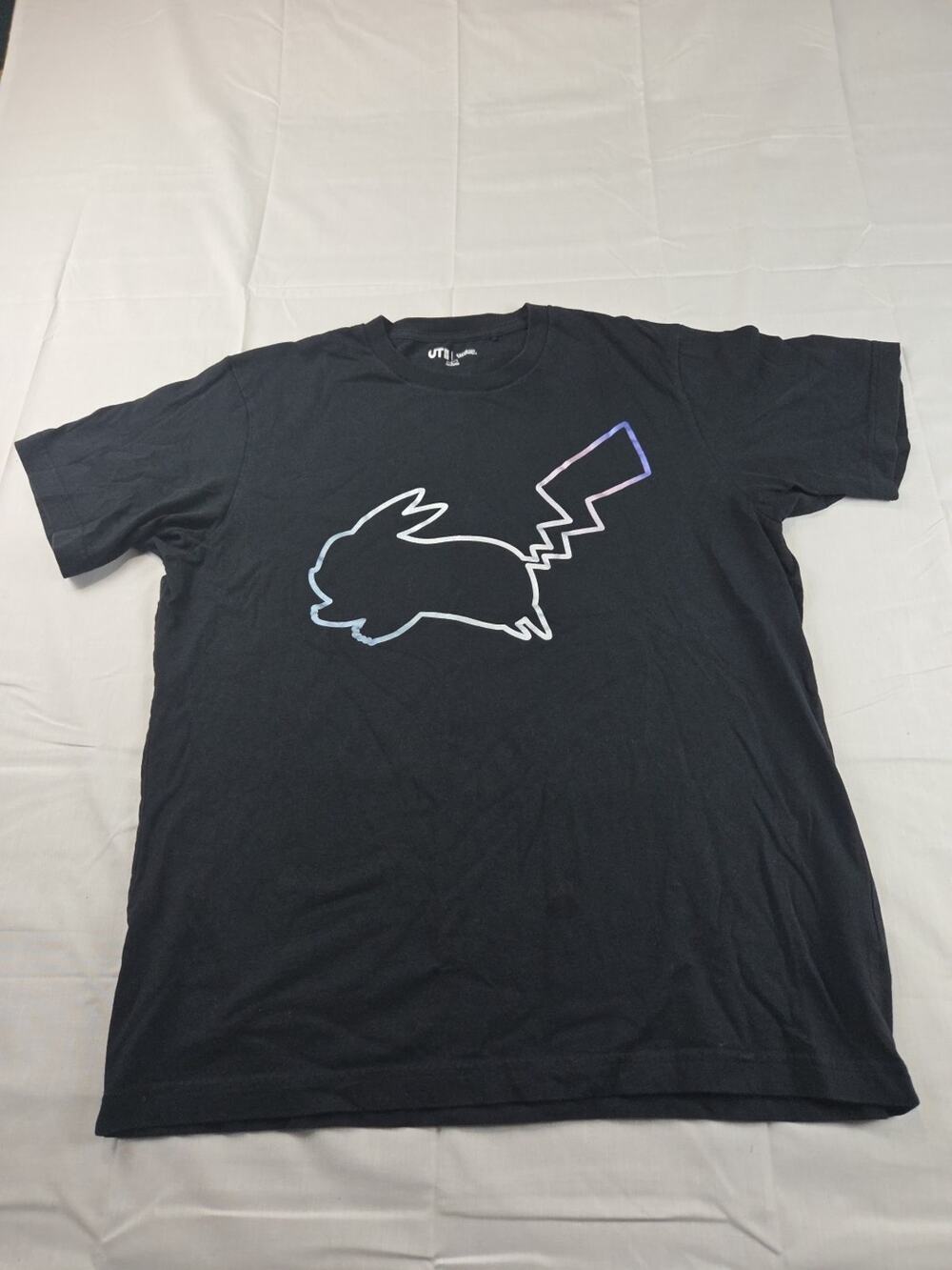 Uniqlo Mens UT Crew Neck Short Sleeve Graphic Print Casual Black T Shirt Large